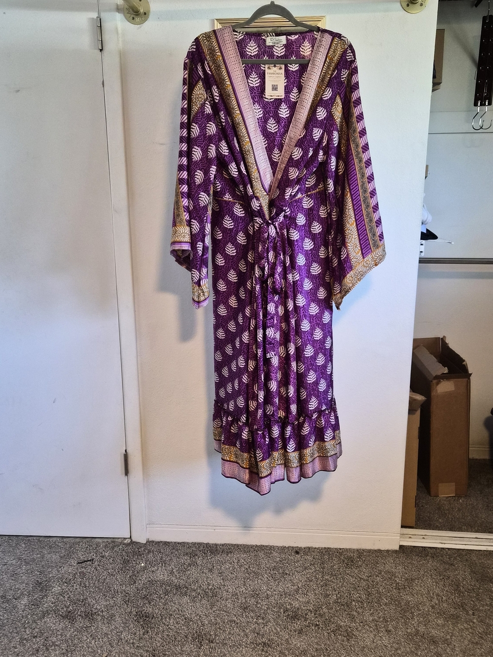 Beautiful Indian Silk Kantha Wrap Dress/Kimono